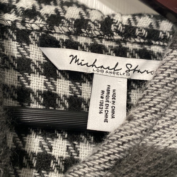 Michael Stars Leopard Print zip up poncho with fringes O/S - Picture 3 of 6